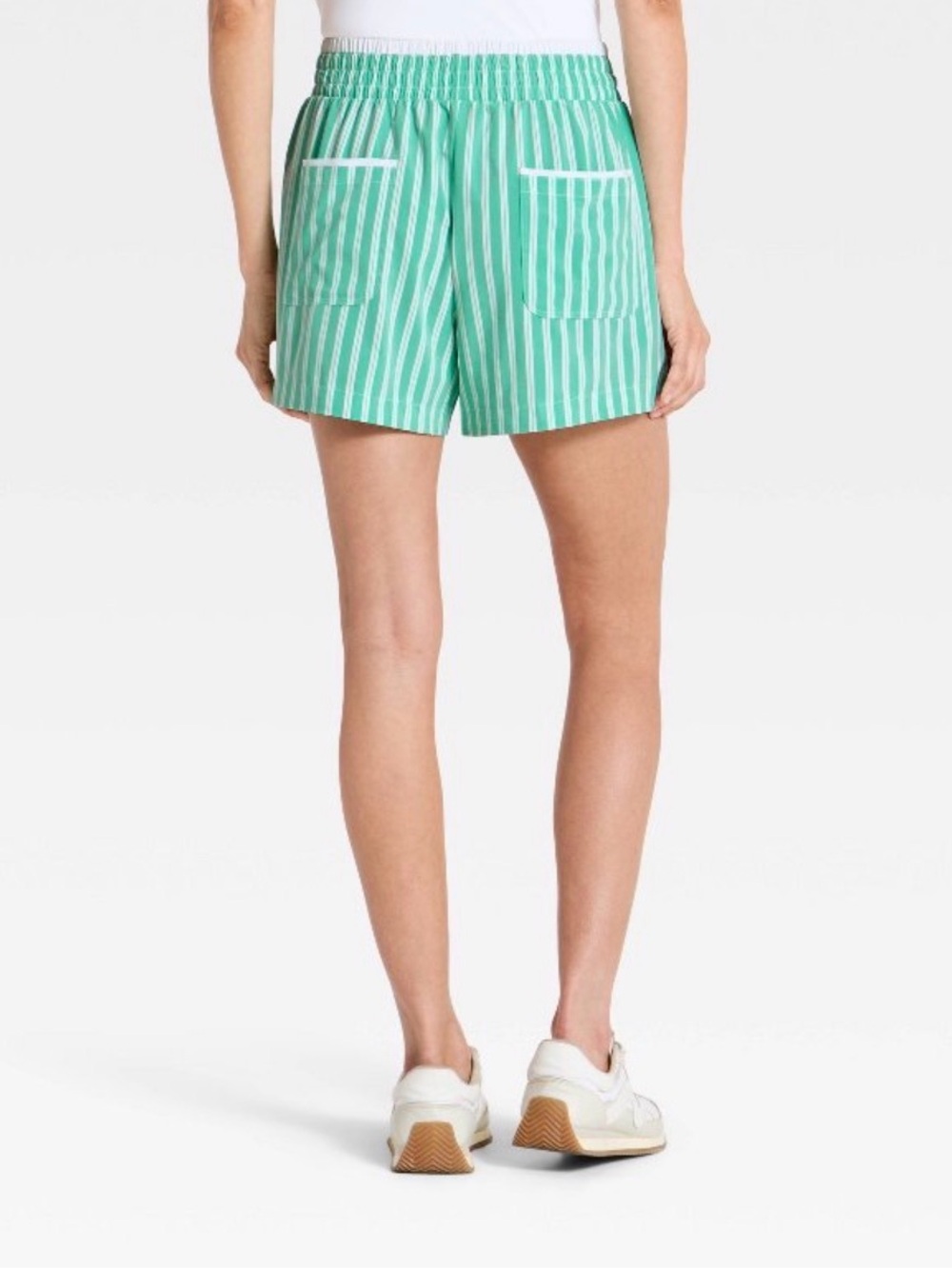 NWT | All In Motion | Women's Active Light Travel Shorts Green Striped | Medium - Picture 6 of 6